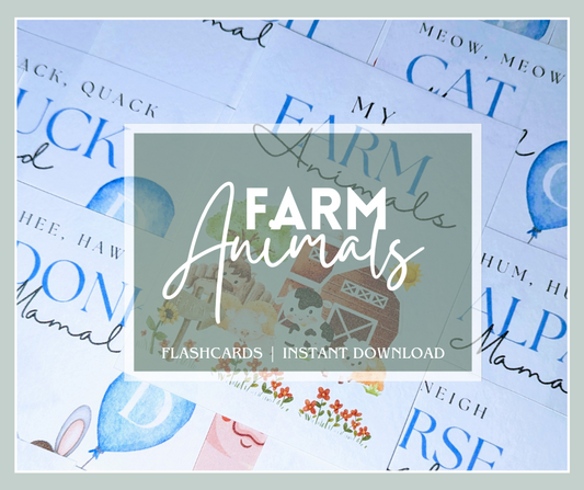 Farm Animals Flashcards - Instant Download